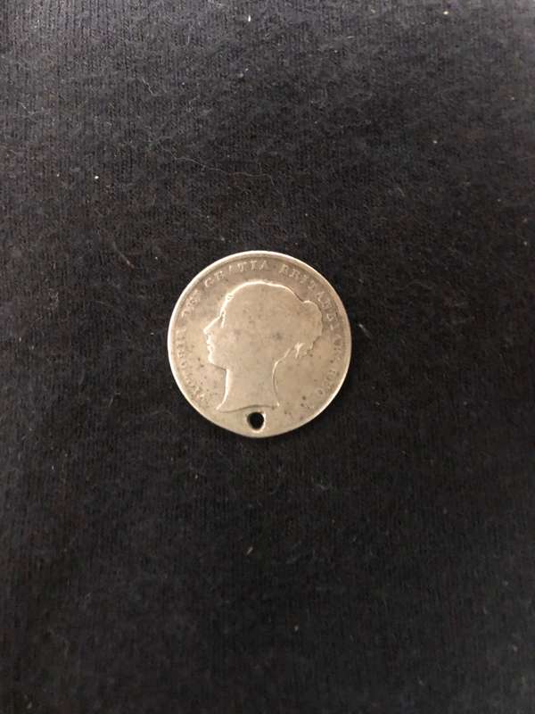 ANTIQUE 1856 GREAT BRITAIN SILVER ONE SHILLING