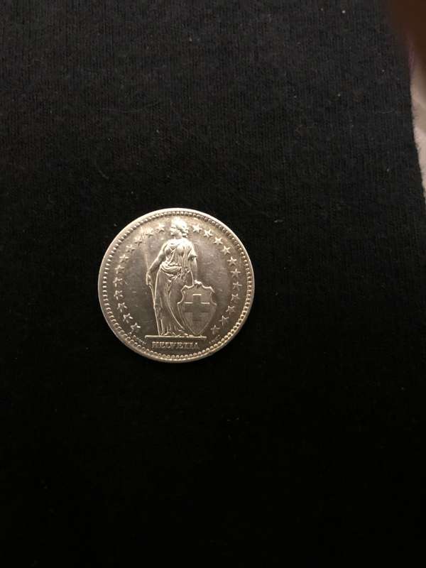 SWITZERLAND 1948 SILVER 2 FRANCS