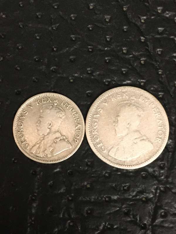 COLLECTION OF 2 UNION OF SOUTH AFRICA 1933 COINS (6D & 3D)
