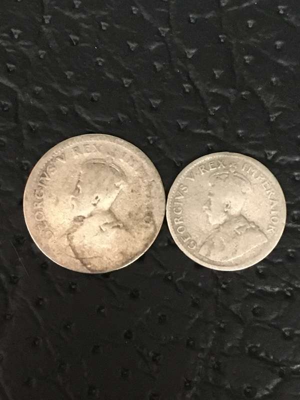 COLLECTION OF 2 UNION OF SOUTH AFRICA 1932 COINS (6D & 3D)
