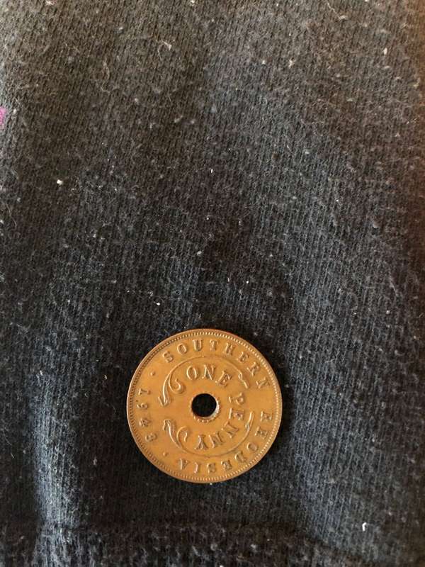 1943 SOUTHERN RHODESIA BRONZE 1 PENNY