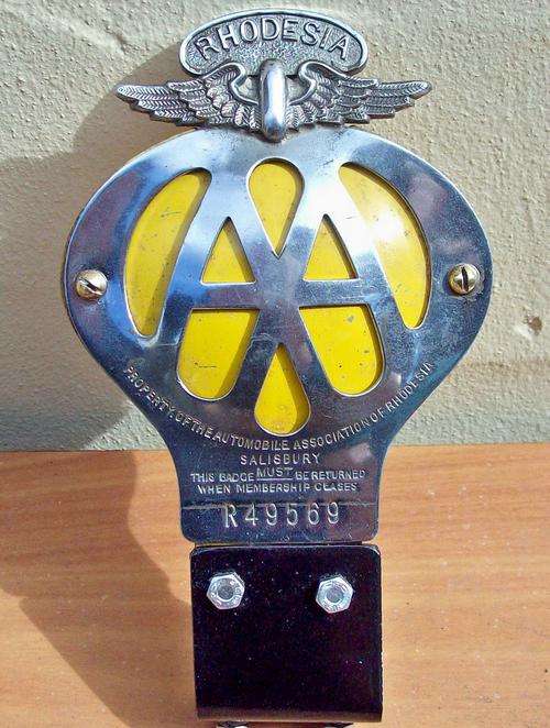 Vintage AA Rhodesian  car  Badge