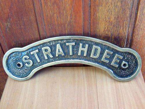 Scottish Brass Strathdee Name Plate