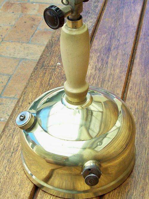 Coleman brass lamp
