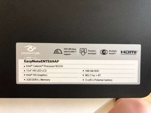 Packard Bell EasyNote  TE69AP