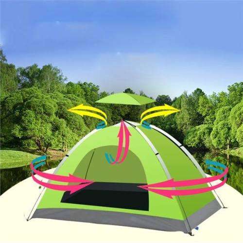 Outdoor 6 Persons Tent Anti - UV Silver Plastic Coating Field Camping Beach Tents
