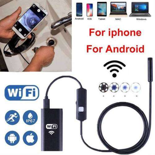 Snake Cable HD 720P Soft Wire Wifi Endoscope 6 LED Light Inspection Camera Borescop