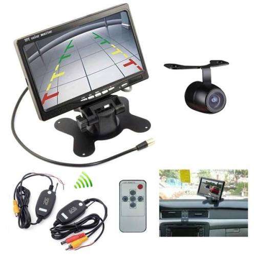 7" TFT Rear view Monitor System Kit+Wireless Car Reverse Backup Parking Camera
