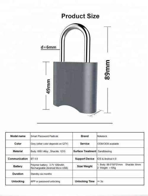 Mini Smart Lock Bluetooth Lock Electronic Password lock Keyless