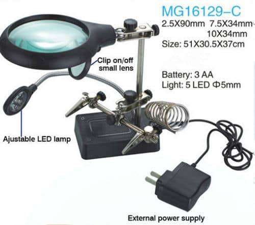 HELPING HAND LED MAGNIFIER WITH SOLDERING STAND