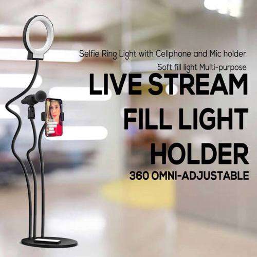 SELFIE RING LIGHT PHONE HOLDER WITH MIC HOLDER