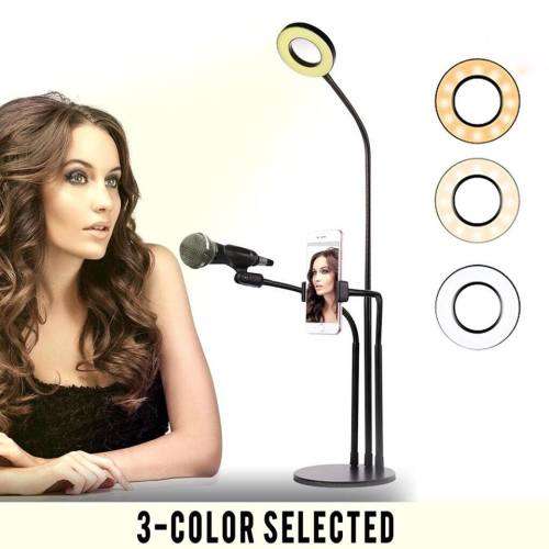 SELFIE RING LIGHT PHONE HOLDER WITH MIC HOLDER