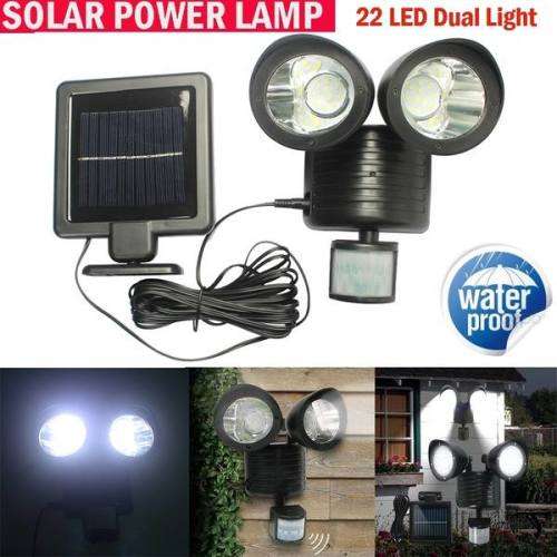 22LED Solar Powered PIR Motion Sensor Security Yard Light Outdoor Lighting Garden Lamp
