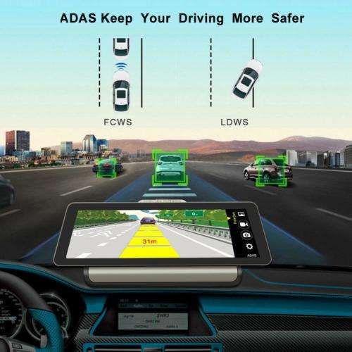 10in 4G Car Dash Cam Dual HD 1080P Lens Android DVR Camera GPS Navi WiFi BT ADAS
