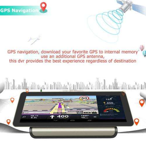10in 4G Car Dash Cam Dual HD 1080P Lens Android DVR Camera GPS Navi WiFi BT ADAS