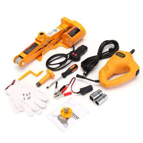 Electric Car Jack 12V Hydraulic Floor Tool Set Tire Replacement Lifting Kit