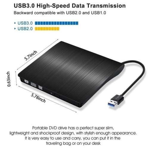 USB 3.0 High speed White External Combo Optical Drive CD/DVD Player CD/DVD RW ROM Burner Drive for L