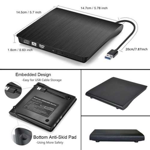 USB 3.0 High speed White External Combo Optical Drive CD/DVD Player CD/DVD RW ROM Burner Drive for L