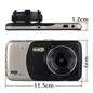 4" 1080P Dual Lens Car Dash Cam Driving Recorder Front and Rear Camera Dashboard DVR Recorder