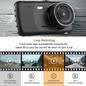 4" 1080P Dual Lens Car Dash Cam Driving Recorder Front and Rear Camera Dashboard DVR Recorder