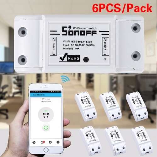 6PCS Smart WiFi Wireless Switch Module Socket for Home Automation For Sonoff - ITEAD