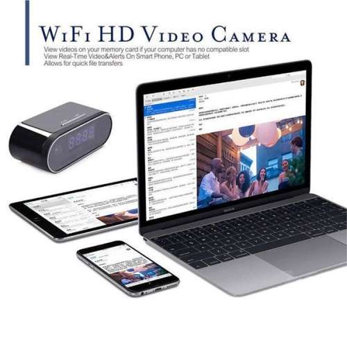 1080P Wireless WiFi HD Spy Hidden Alarm Clock Security Cam DVR