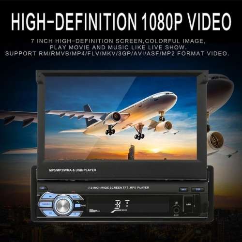 Single 1 Din 7" HD GPS Flip Bluetooth Car Stereo Radio MP5 Player Touch USB Autoradio + Map + Cam