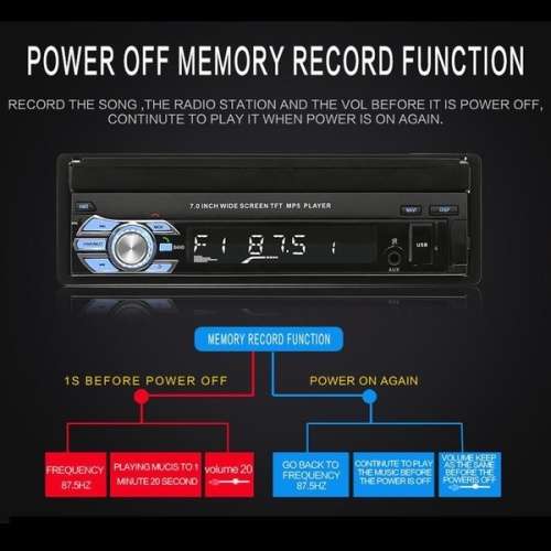 Single 1 Din 7" HD GPS Flip Bluetooth Car Stereo Radio MP5 Player Touch USB Autoradio + Map + Cam