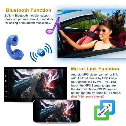 7" Double 2Din Touch Android 8.1 Quad-Core Car Radio  + Camera