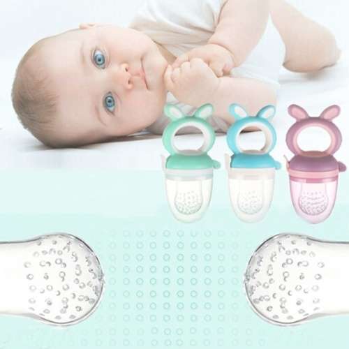 3 Colors Teether Silicone Pacifier Fruit Feeder Food Nibbler