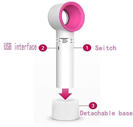 Mini Portable Cooling Fan Portable Handheld Cooling Fan Bladeless USB Mini Fan Desktop Leafless Fan