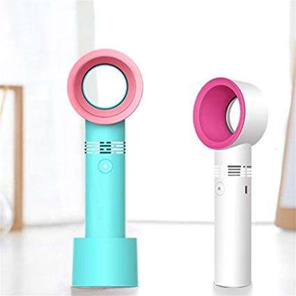 Mini Portable Cooling Fan Portable Handheld Cooling Fan Bladeless USB Mini Fan Desktop Leafless Fan