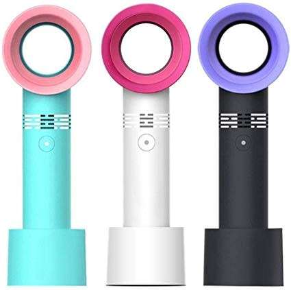Mini Portable Cooling Fan Portable Handheld Cooling Fan Bladeless USB Mini Fan Desktop Leafless Fan