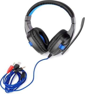 SY860MV Blue Gaming Headset 3.5mm Wired Noise Canceling Headphone with Mic