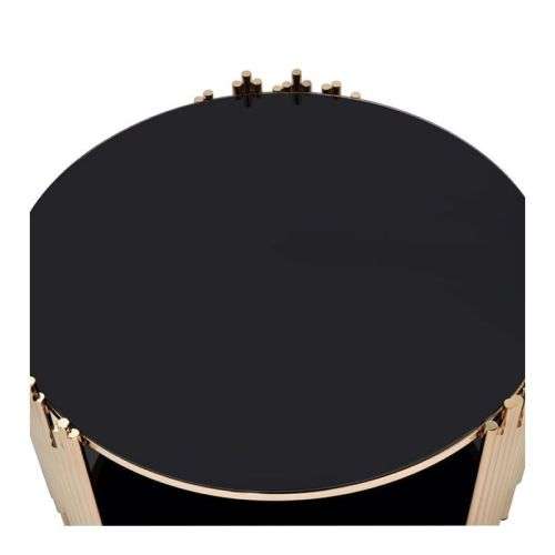 Modern Round Centre Gold and Black Coffee Table