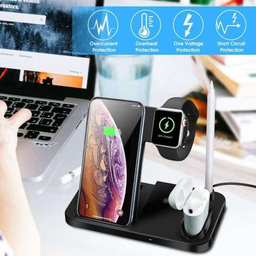 4 in 1 Wireless Fast Charger for iPhone, Apple Watch and AirPods