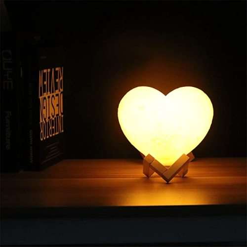 3D Heart Shaped Touch Control Moon Lamp
