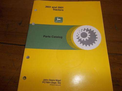 John Deere 2651+2951 Tractor Parts Catalog