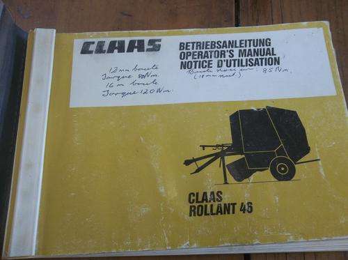 Claas Rollant 46 Operators Manual