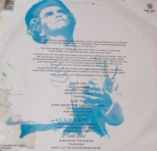 ELTON JOHN - Live in Australia Double Vinyl LP