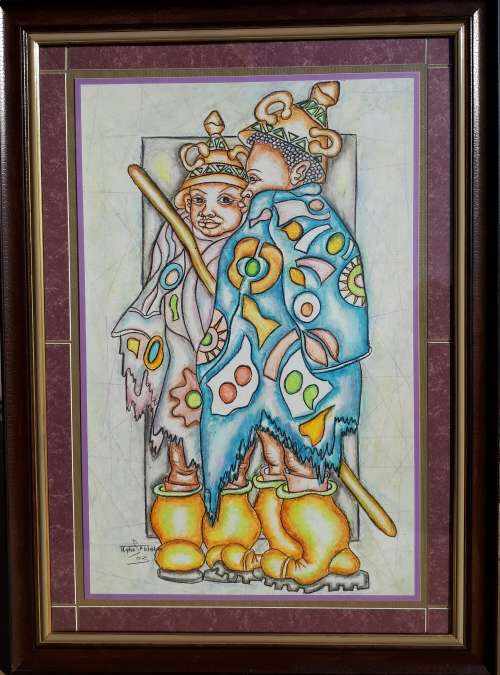 Thabo Sehlabo pastel painting