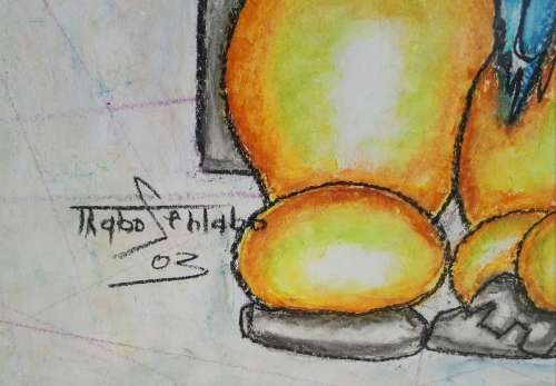 Thabo Sehlabo pastel painting