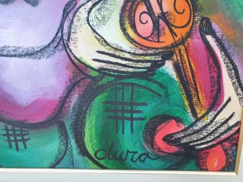 Olivia - mixed medium painting