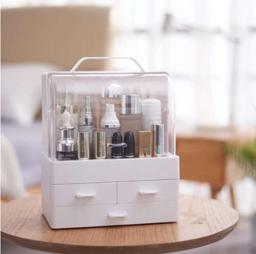 Iconix Acrylic Cosmetics Organizer With Multiple Drawers / Cosmetic Storage Box / 3 Drawers