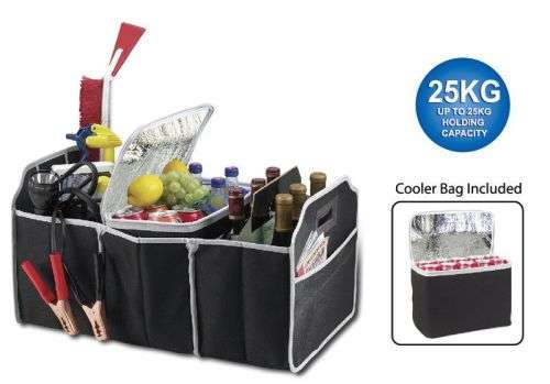2 In 1 Car Boot Organiser Foldable Storage / Car Auto Trunk Organizer & Cooler  Collapsible Portable