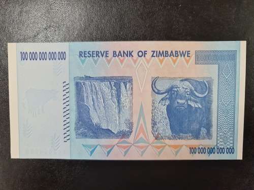 $100 Trillion Zimbabwe banknote UNC