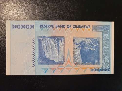 $100 Trillion Zimbabwe banknote UNC