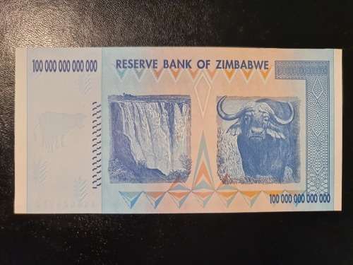 $100 Trillion Zimbabwe banknote UNC