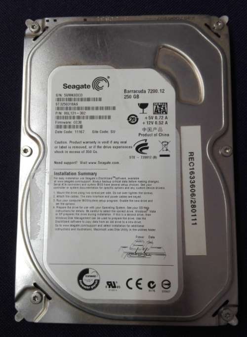 250GB 3.5" Seagate HDD