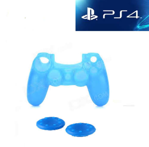 Ps4 Controller Cover Bundle - BLUE LIGHT & Thumbsticks